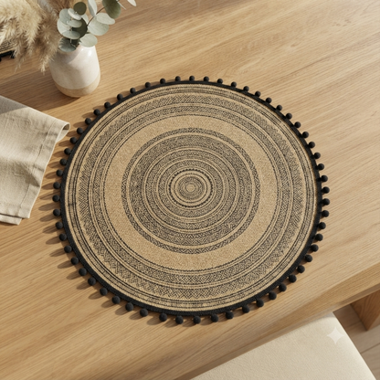 6Pc Round Woven Jute Table Mats