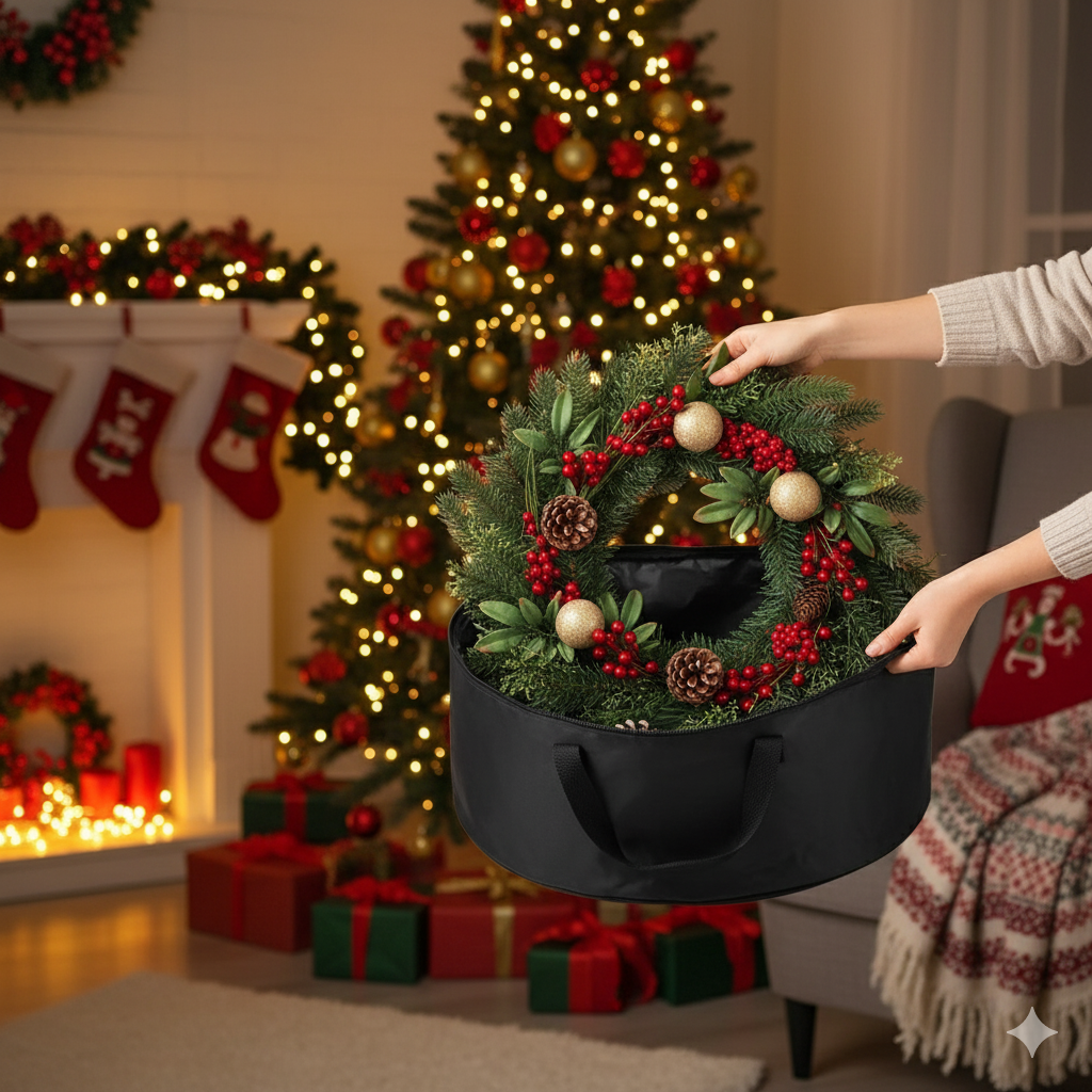 Christmas storage bags for wreath and garland