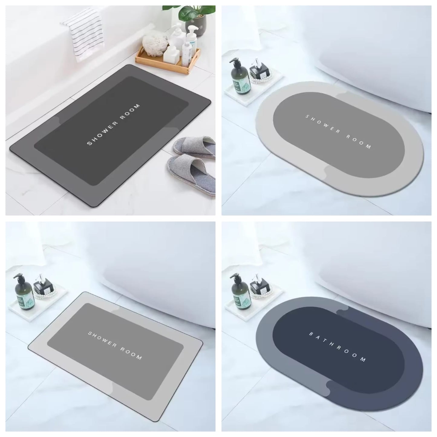 Anti slip diatom bathroom mats