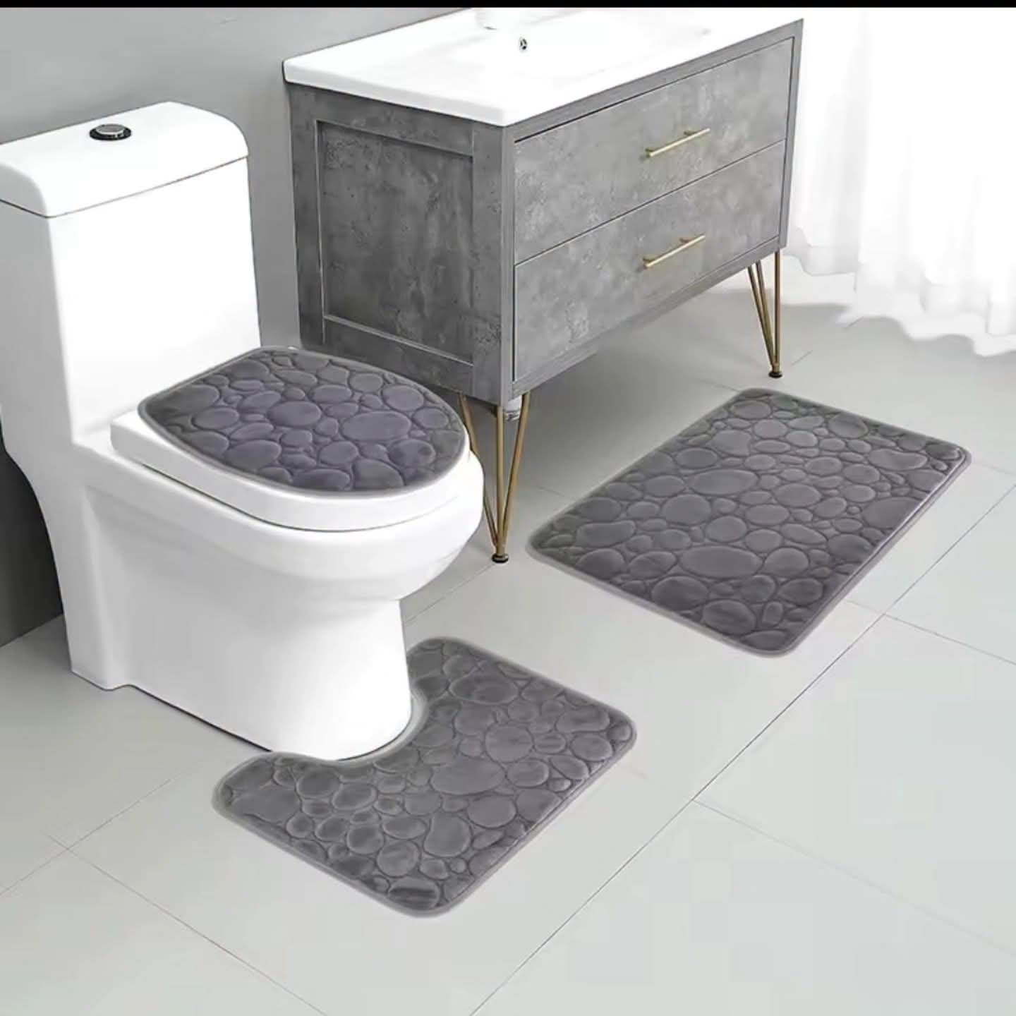3 In 1 Bathroom Mat Set