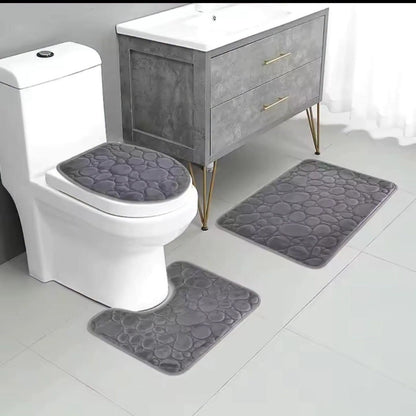 3 In 1 Bathroom Mat Set