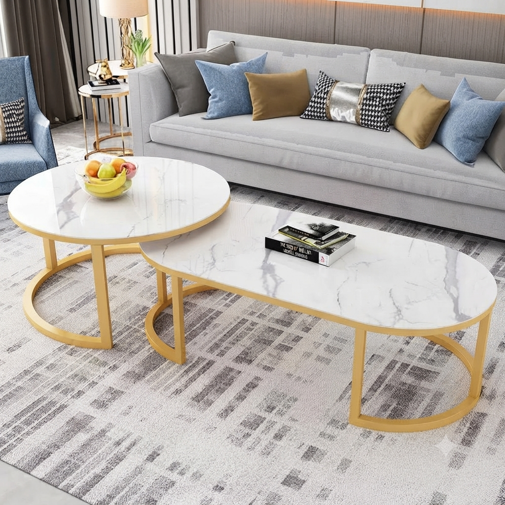 Glass Nesting Coffee Table 