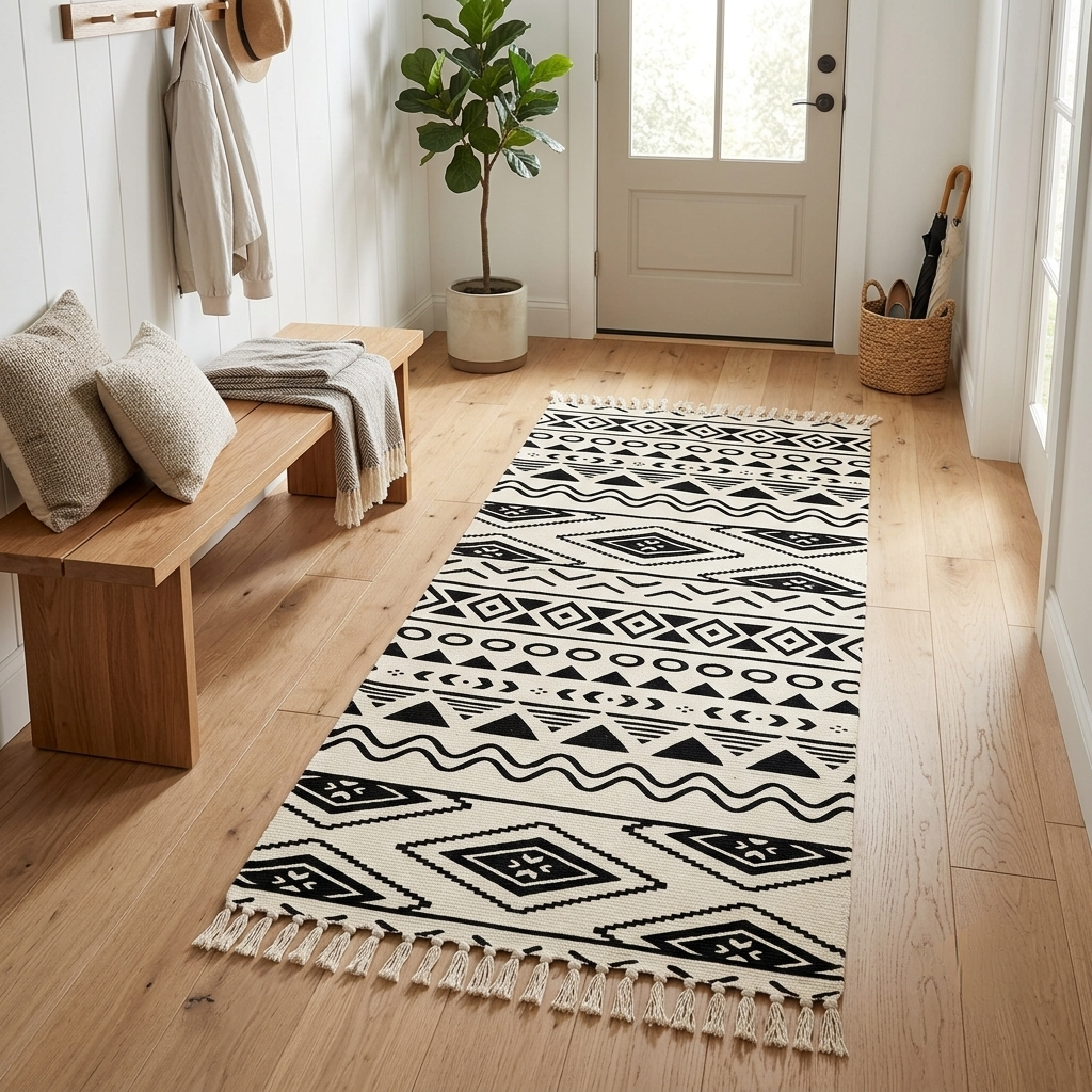 Boho Area Rug With Tassels 60x130cm