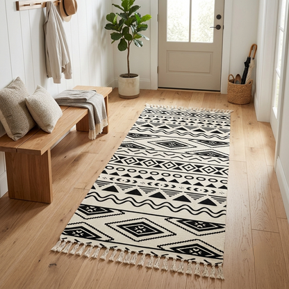 Boho Area Rug With Tassels 60x130cm