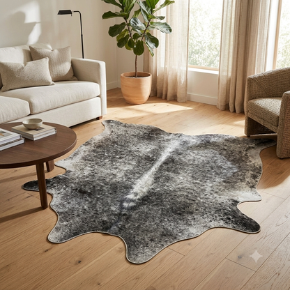 Cowhide Printed Area Rug 140x160cm