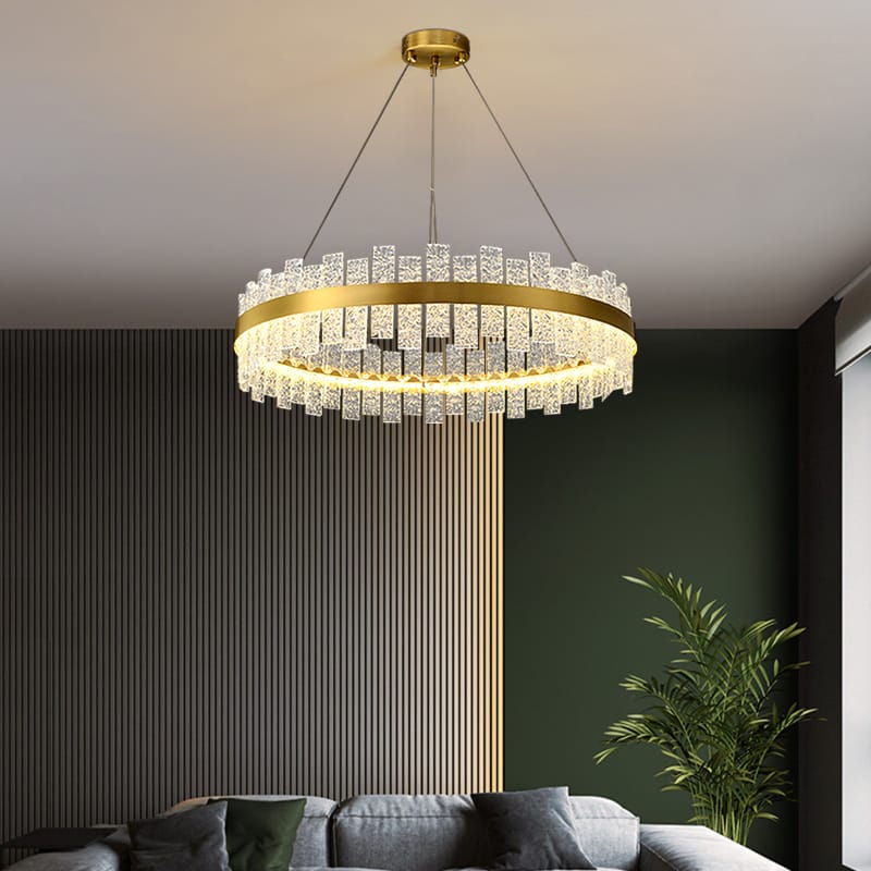 Crystal and Gold Ring Chandelier