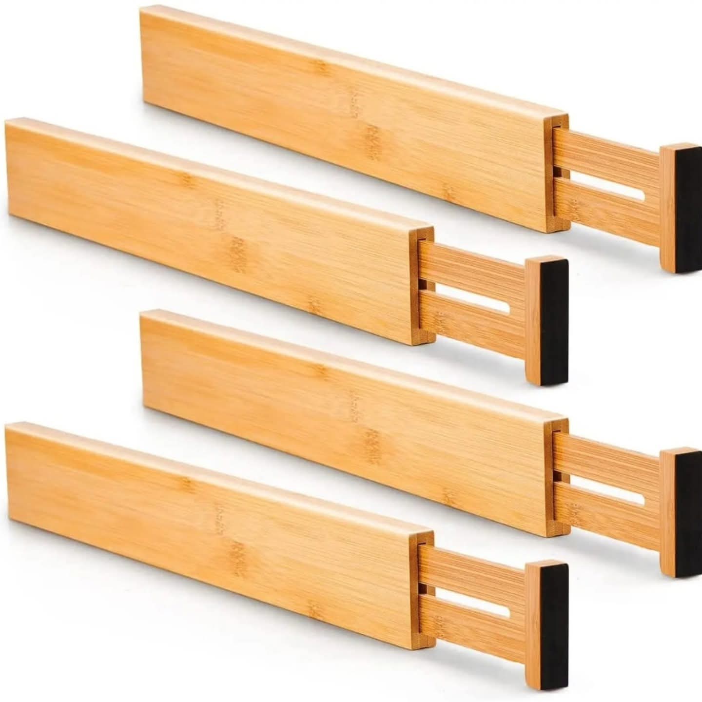 4 Set Bamboo Drawer Divider
