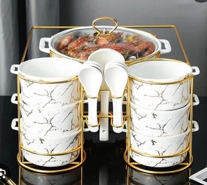 15 Piece ceramic soup set
