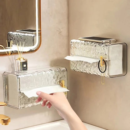 Wall mounted acrylic tissue box