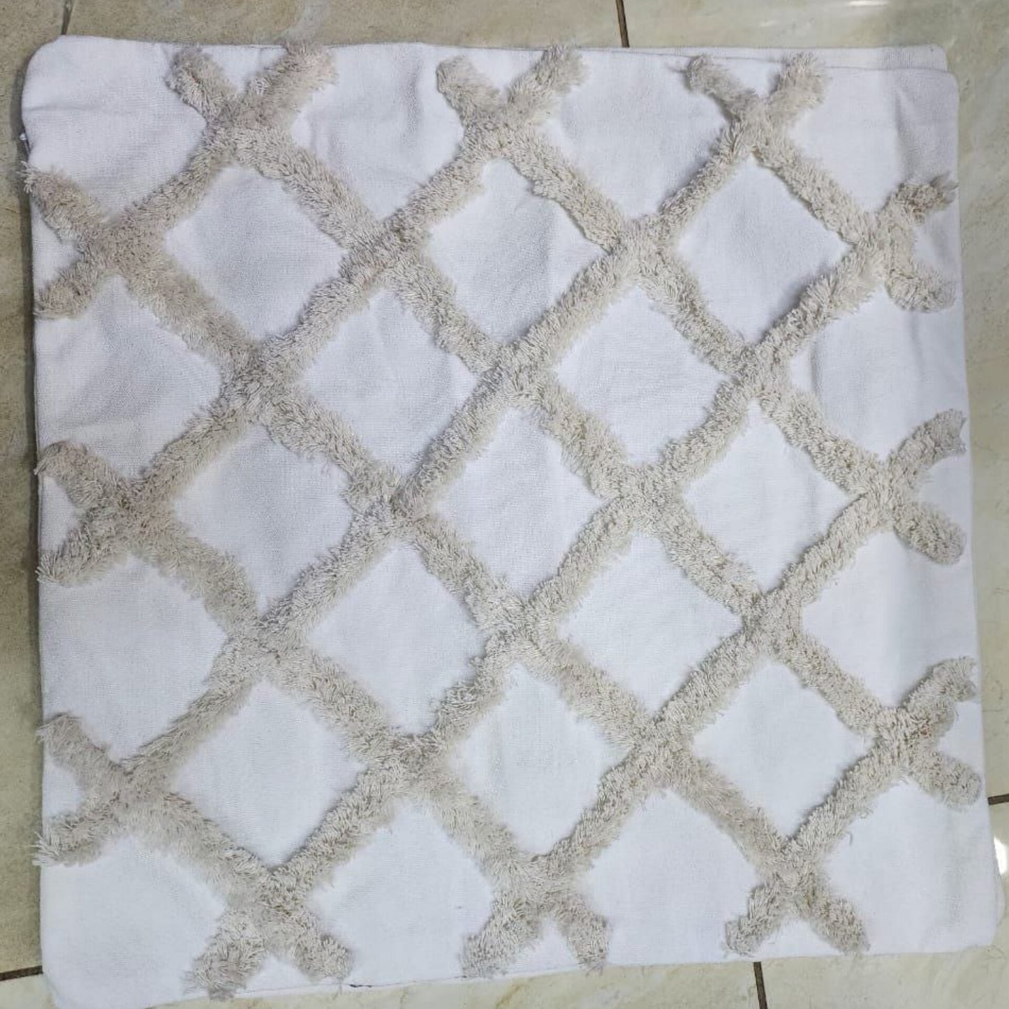 Boho Geometric Tufted Throw Pillow Cover