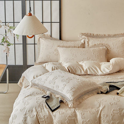 Floral Pattern 4 Piece Duvet Cover Set