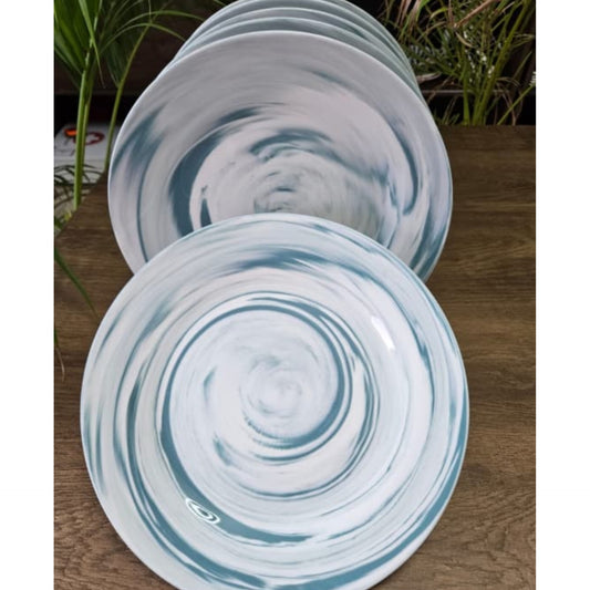 6 Marble Ceramic Dinner Plates