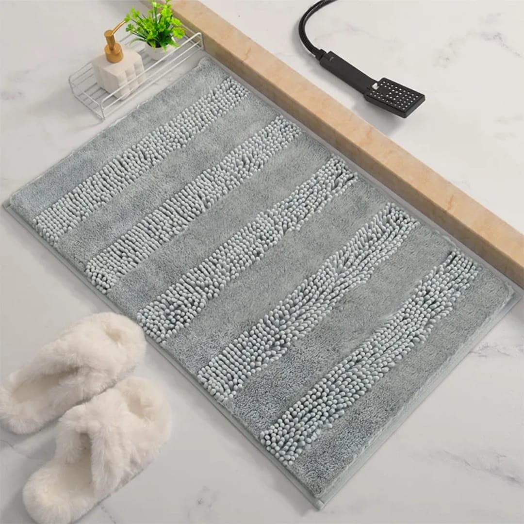 Chenille bathroom mats