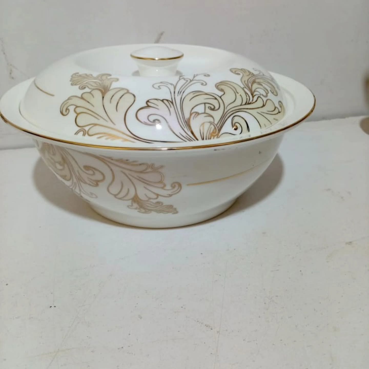 9 Inch Grey Flower Serving Bowl