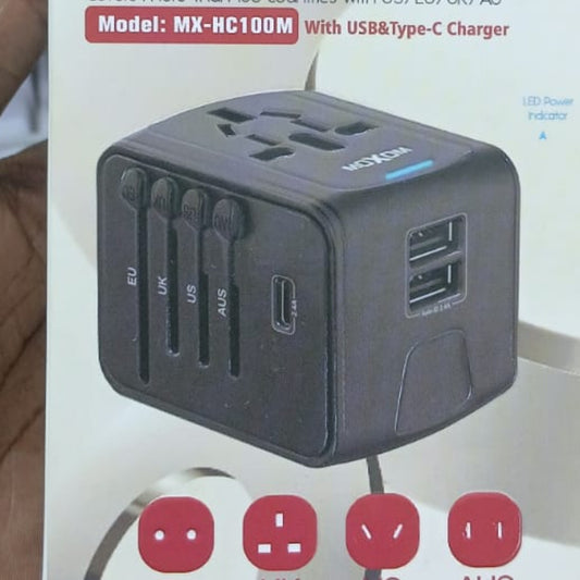 Universal travel adapter with usb and type c
