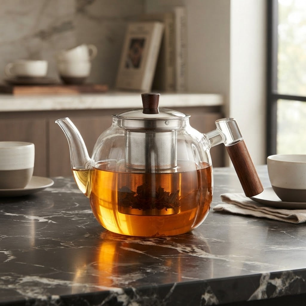 1.2L  Glass Infuser Tea Pot with Strainer