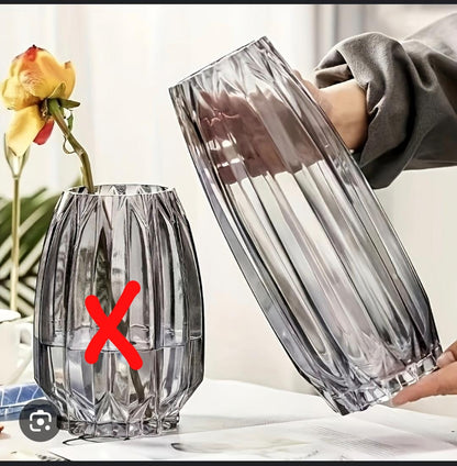 Long ridged flower vase