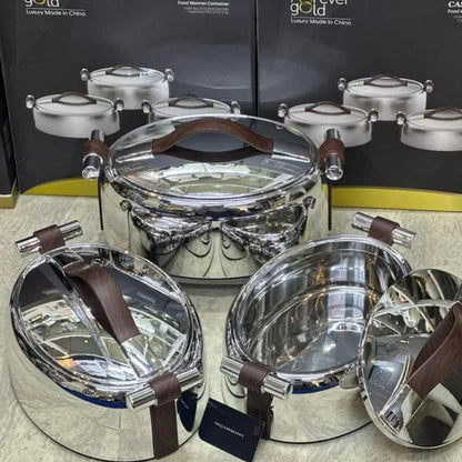 3Pcs Oval Insulated Food Warmer Set