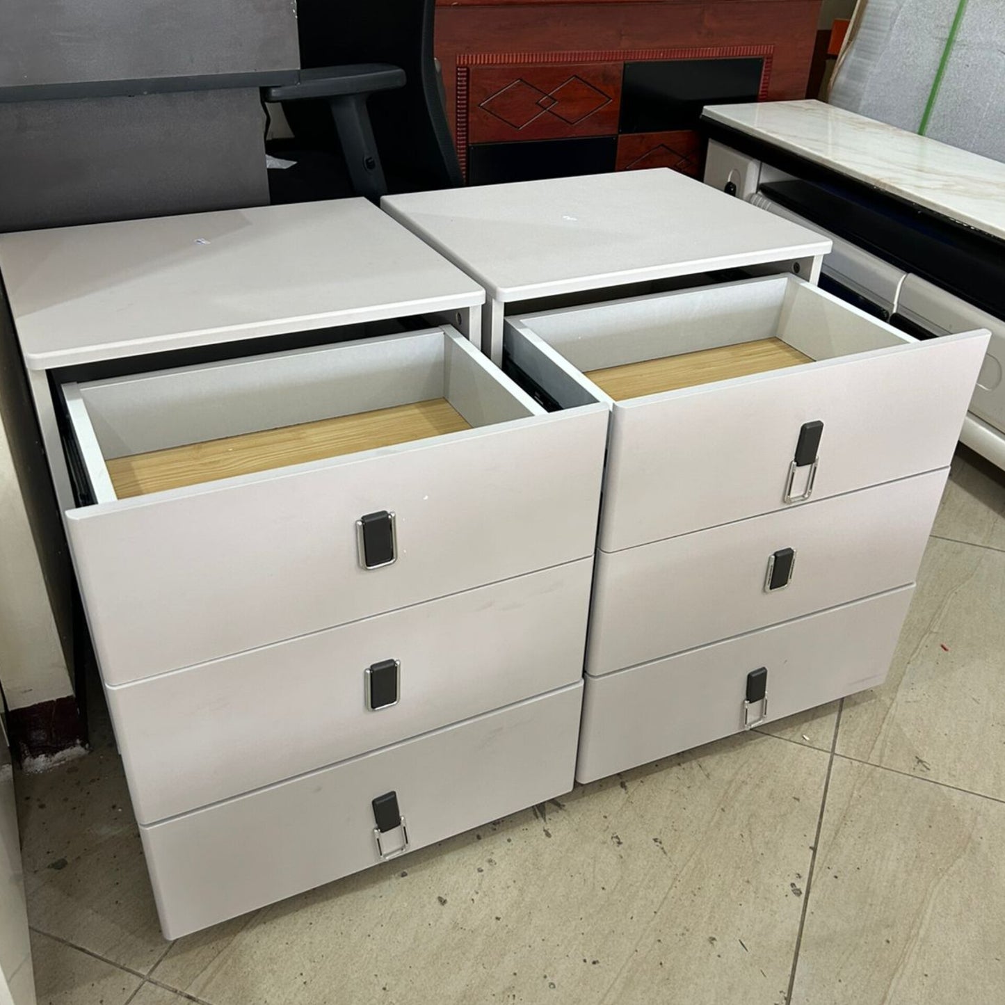 3-Drawer Bedside Stool Cabinet
