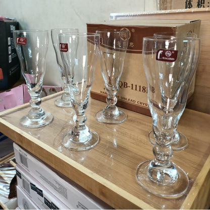 6Pcs Fluted Beer Glasses