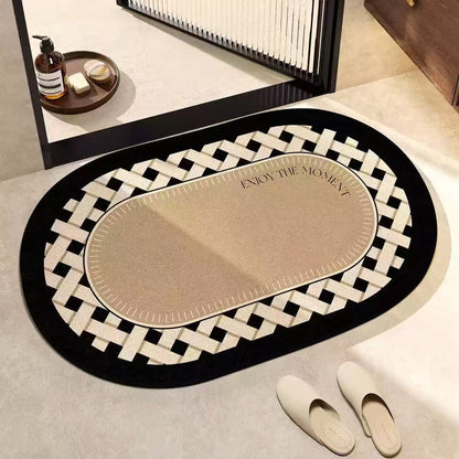 Big Size Oval Absorbent Bathroom Door Mat
