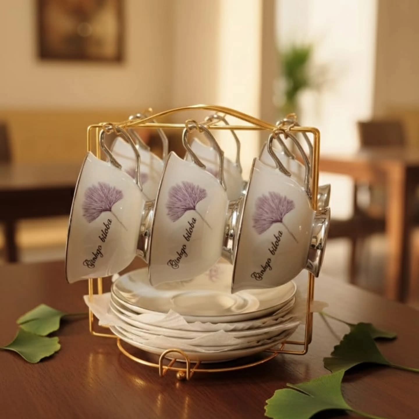 13Pc bone china cup and saucer set