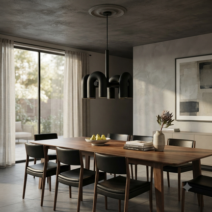 4 Black Arched Chandelier