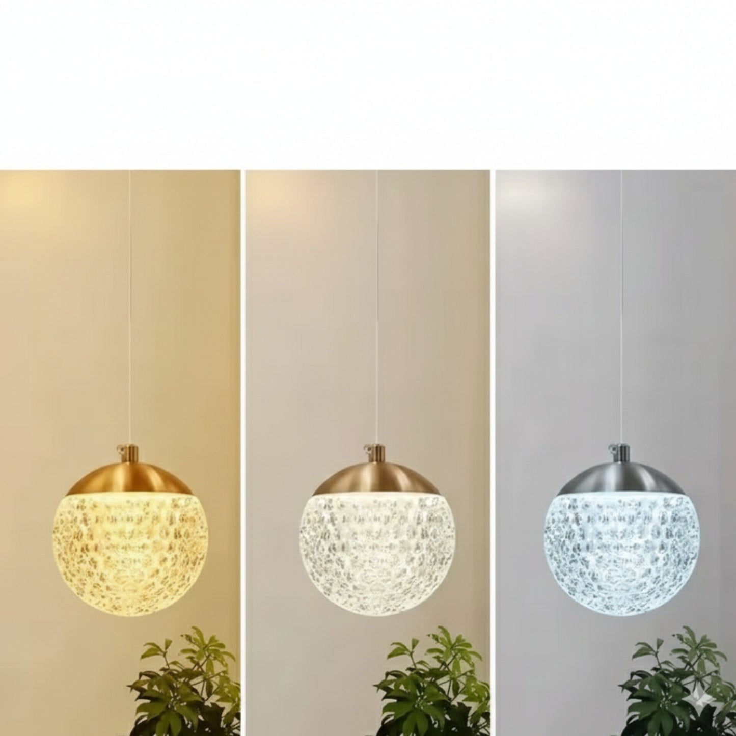 Gold Acrylic Ball Pendant Light