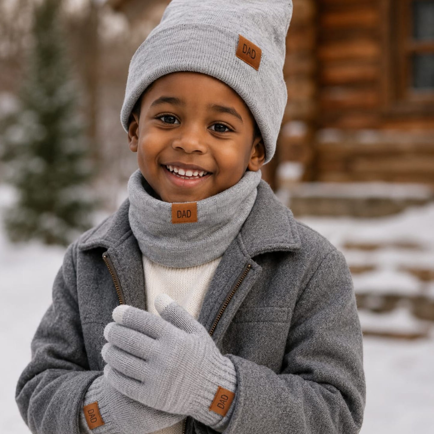 3-Piece Knitted Hat Beanie Scarf and Gloves Set