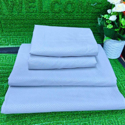 Embossed Pattern Cotton King Size Bedsheet Set