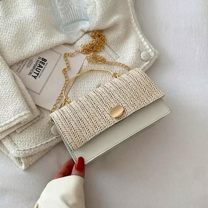 Straw plaited ladies crossbody bag small handbag