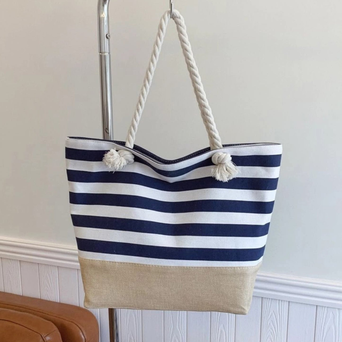 Stripped tote bags