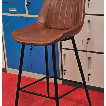 Brown Faux Leather Bar Stool