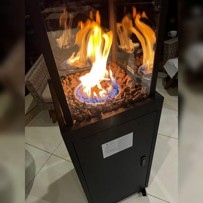 Firepit glass flame patio heater
