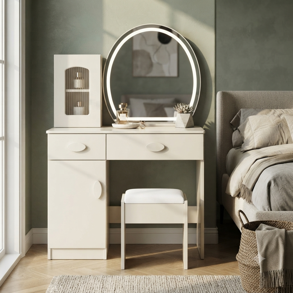 Cream Vanity Dresser
