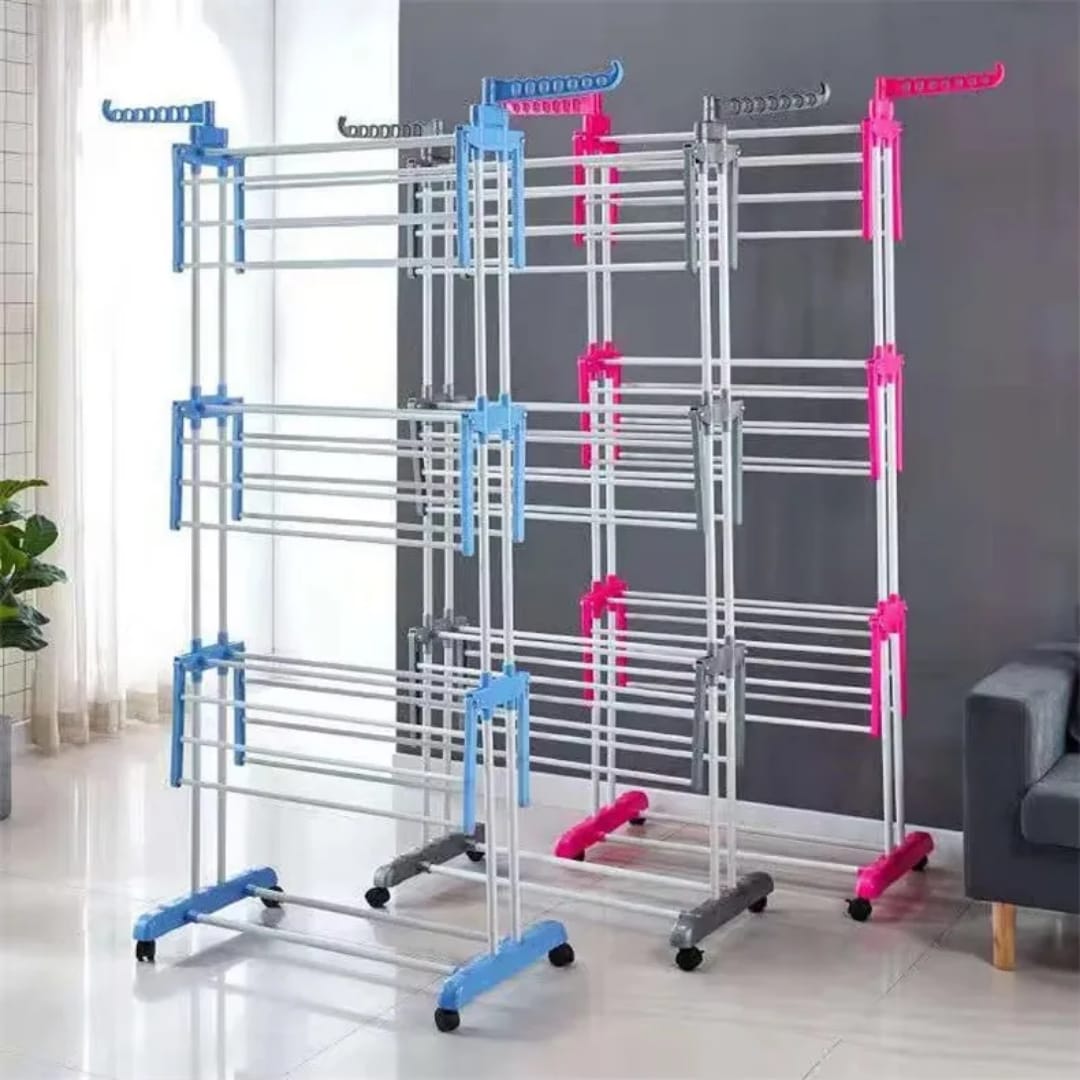 3 layer portable cloth drying rack