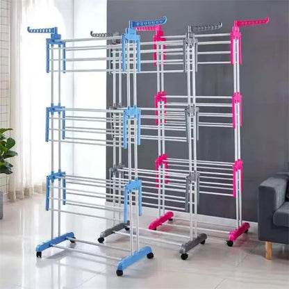 3 layer portable cloth drying rack