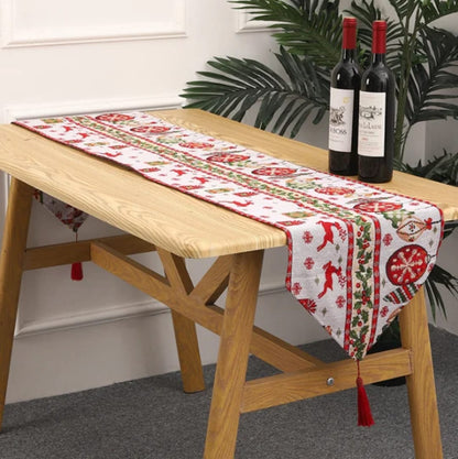 Christmas Knitted  Tablecloth Runner