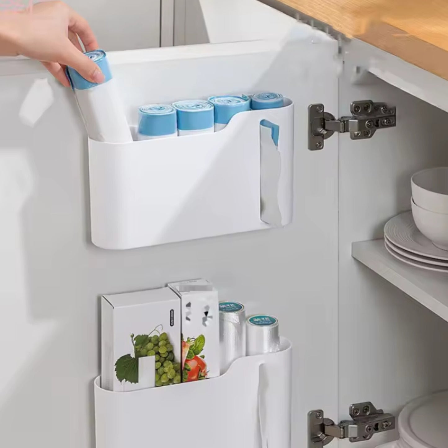 Wall mounted garbage bag dispenser