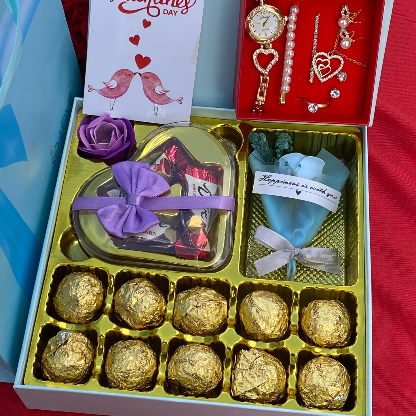 Valentine Jewelry and Chocolate Accessory Gift Set
