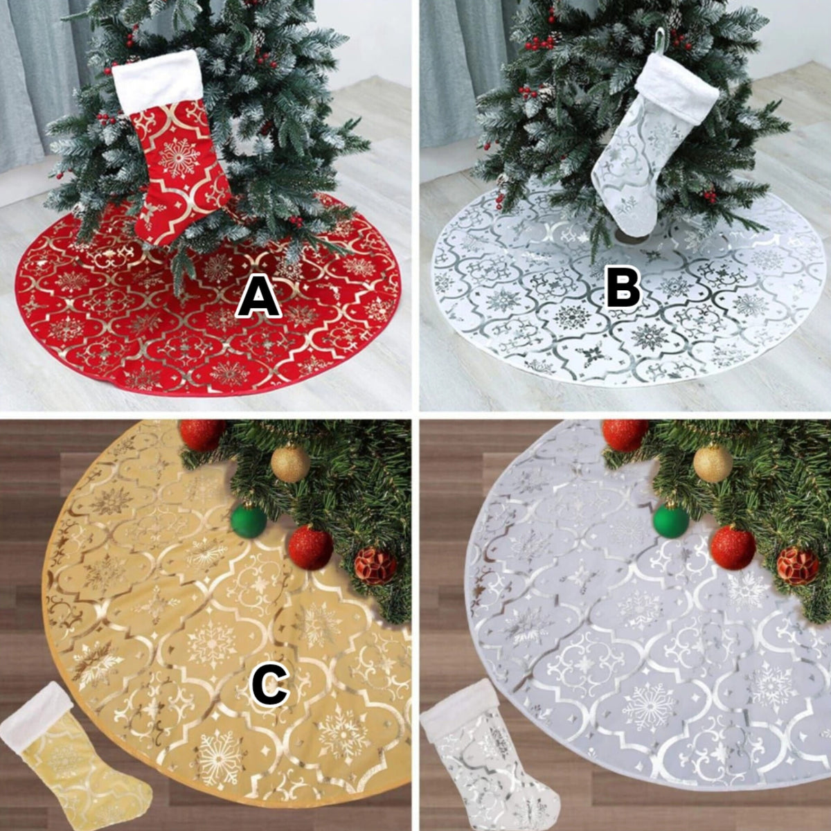 Christmas Tree Skirt And Stocking Set