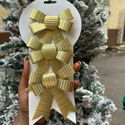 6Pc Christmas Bows Decor