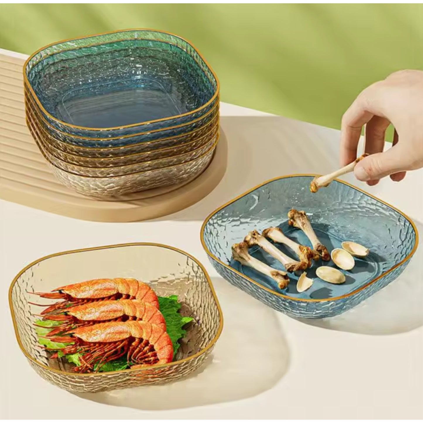 5pcs acrylic salad plates