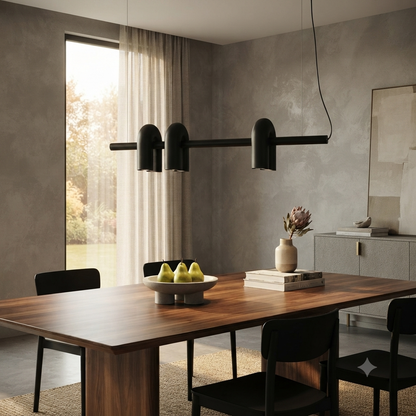 Matte Black Linear Pendant Light