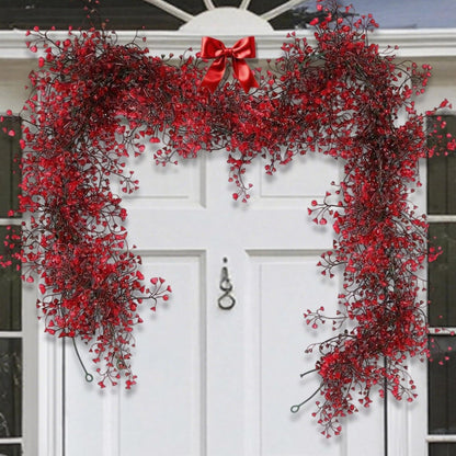 1.8m Artificial Red Ferns Hanging Garland