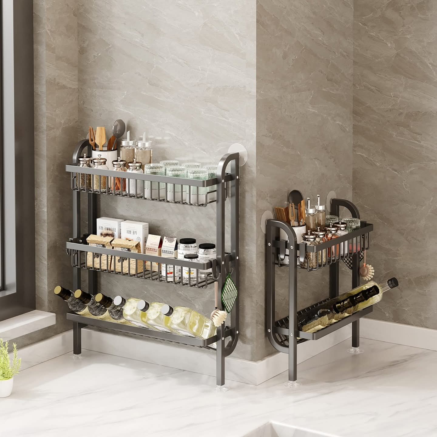 3 Tier wall mounted spice rack
