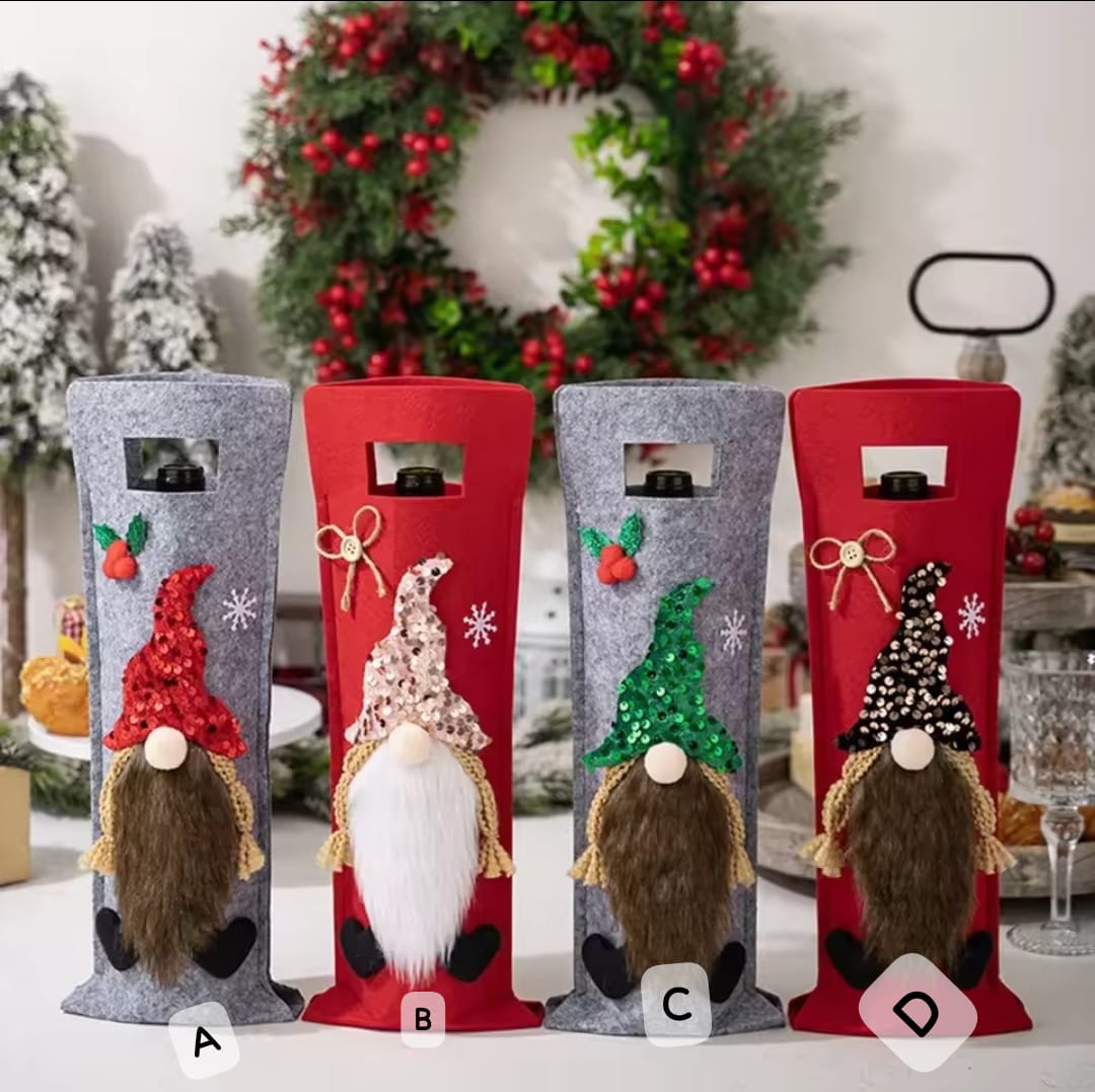 Christmas wine bottle bags