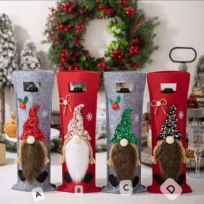 Christmas wine bottle bags