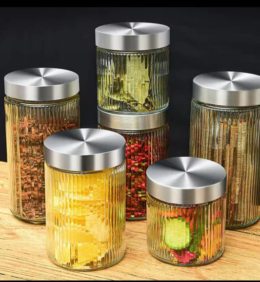 3pc glass storage jars