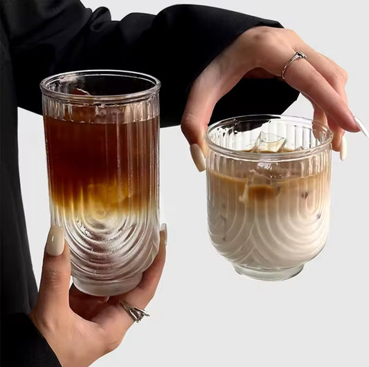 6Pc Ribbed Aesthetic Glasses